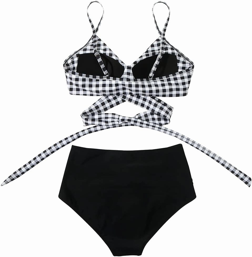 SUUKSESS Women Wrap Bikini Set Push Up High Waisted 2 Piece Swimsuits