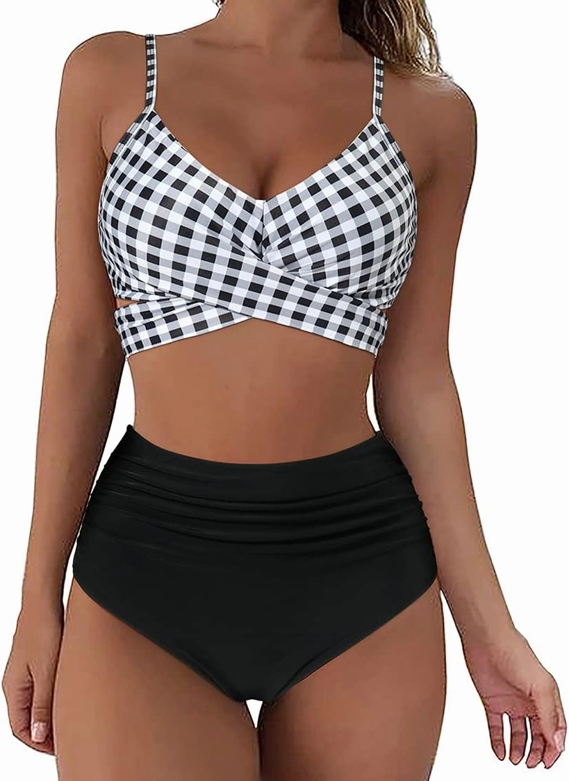 SUUKSESS Women Wrap Bikini Set Push Up High Waisted 2 Piece Swimsuits