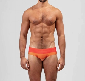 Swim Briefs Big Stripes In Spritz Orange