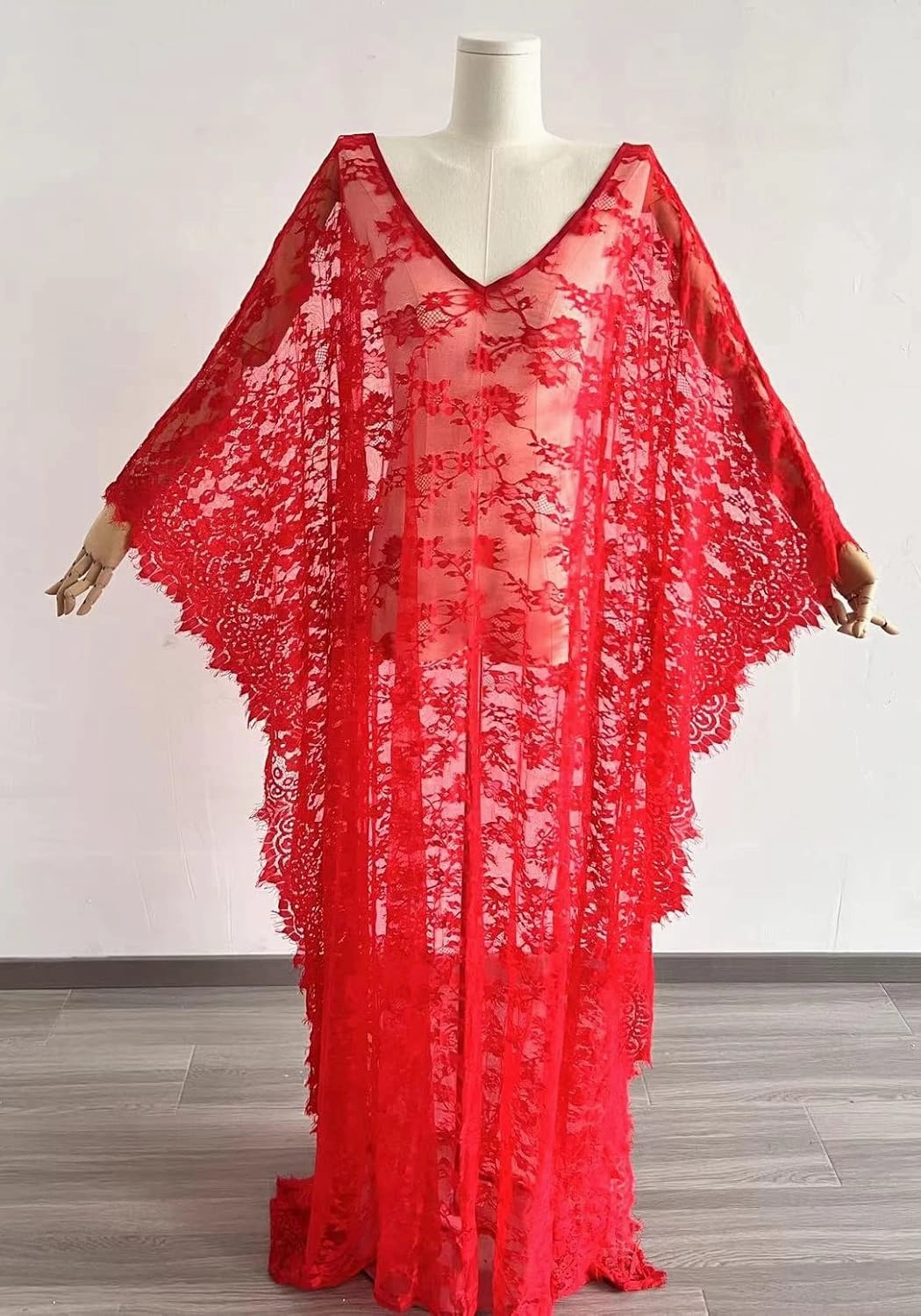 Swimsuit Cover Up Women plus size sheer see through sexy lace Kimono