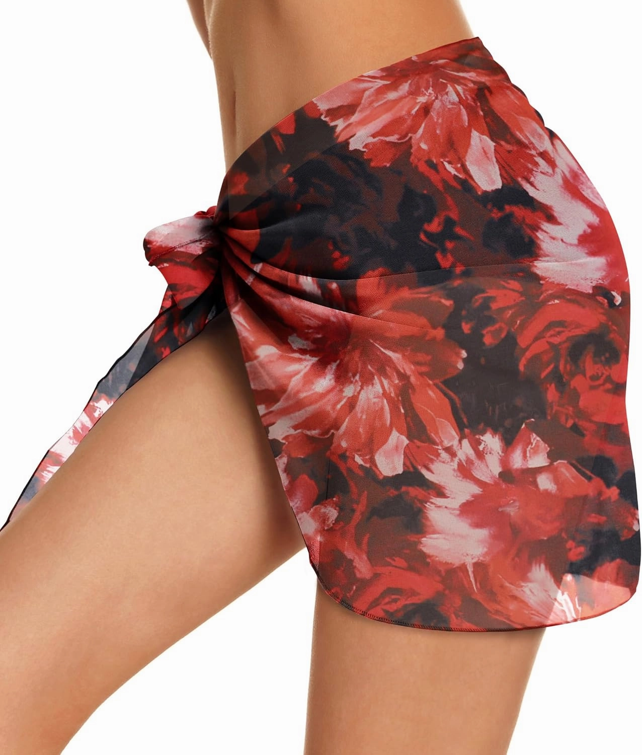 Swimsuit Coverups for Women Sarong Beach Bikini Wrap Sheer Short Skirt Chiffon Scarf for Swimwear