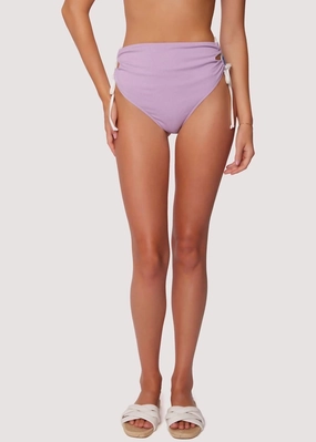 Tan Line Trio Bikini Bottom In Blue-Lavender-Cream