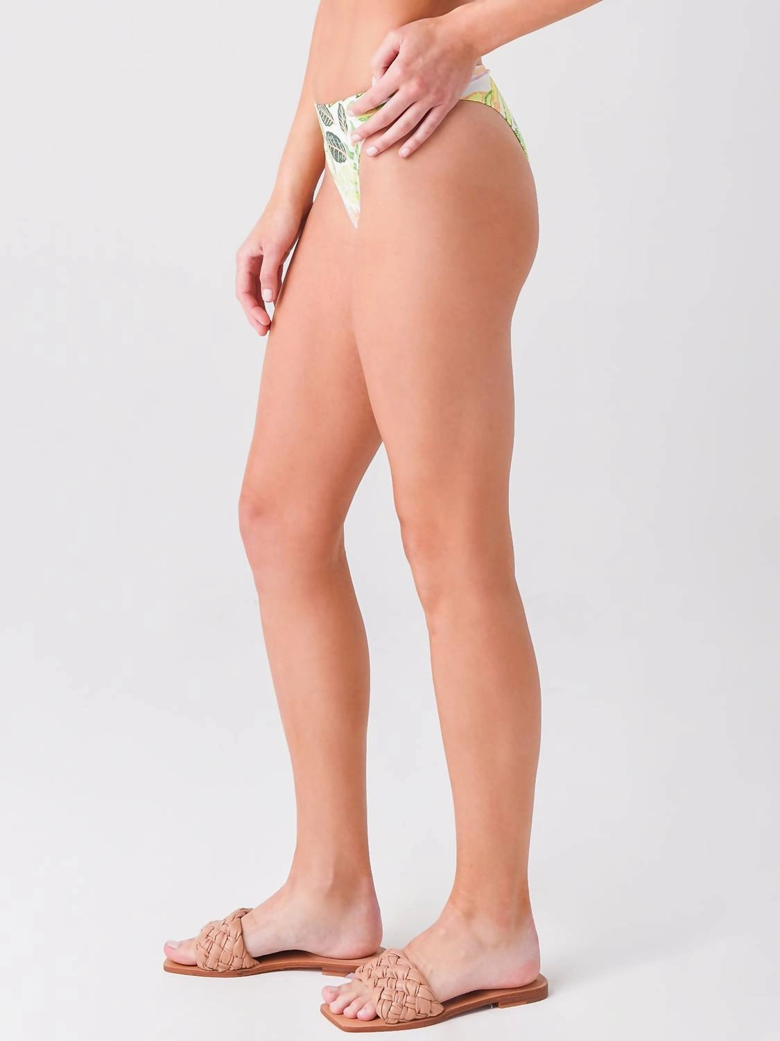 Tati Bikini Bottom In Palm Leaf Print