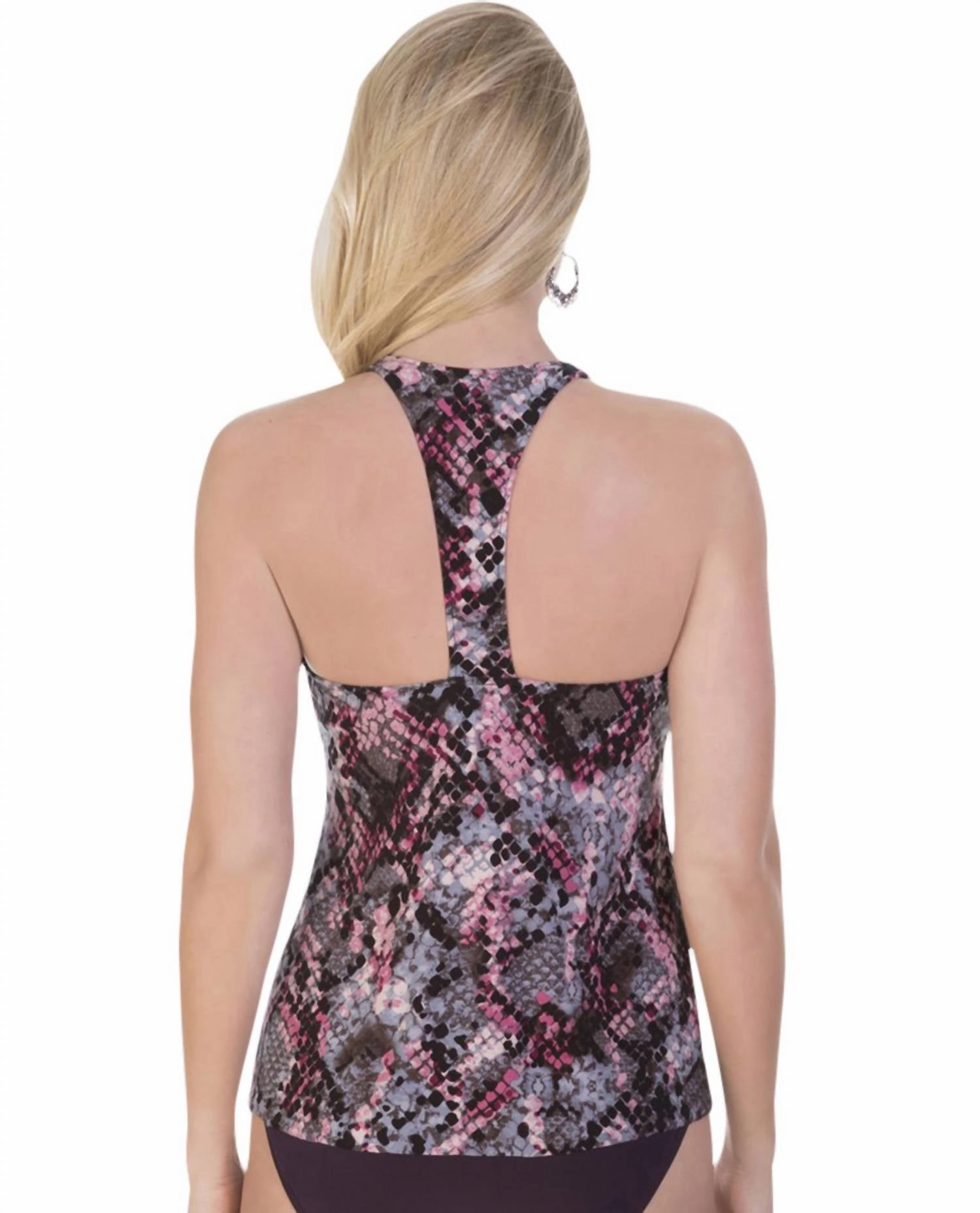 Taylor Racerback Underwire Tankini Top In Pink
