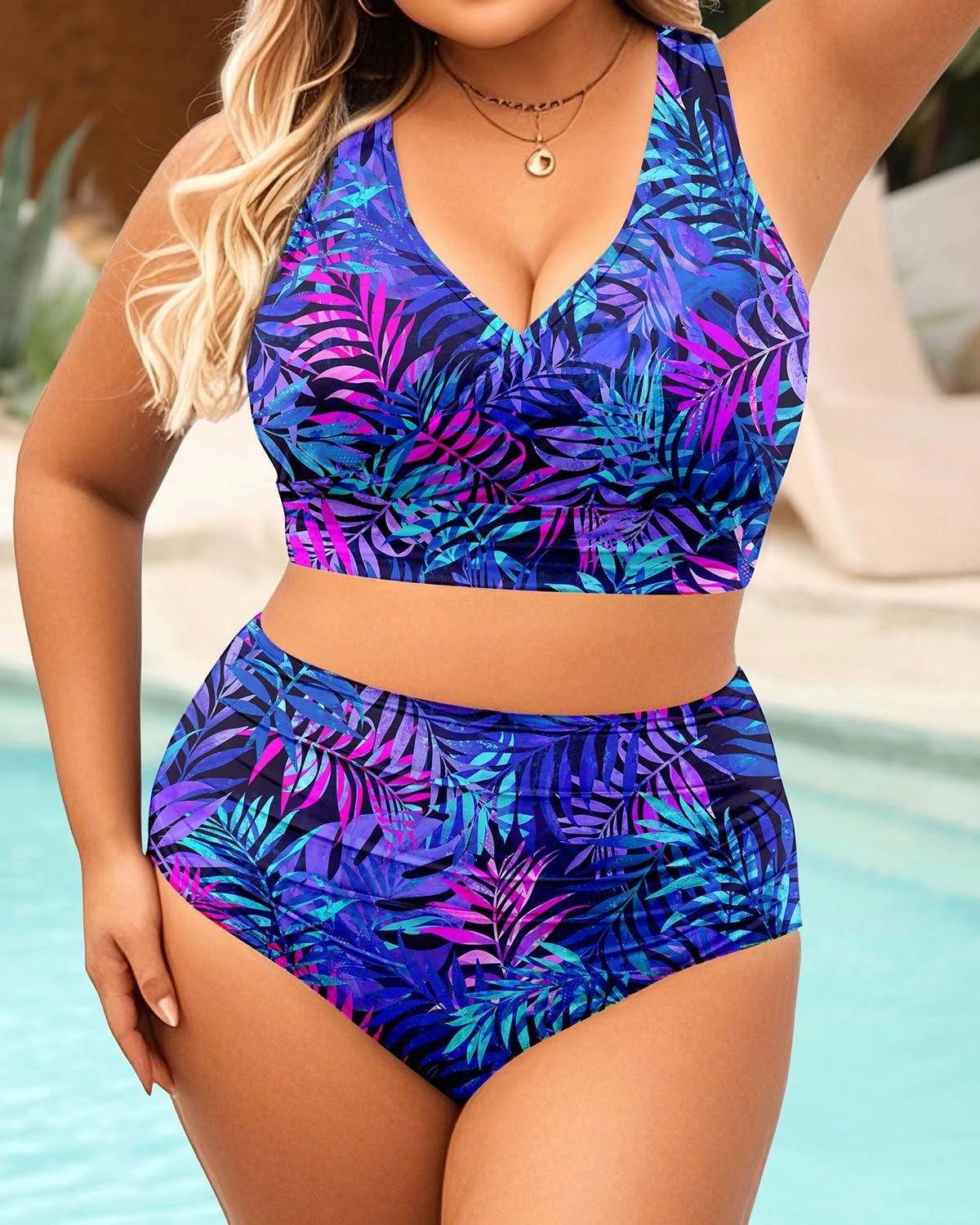 Tempt Me Plus Size High Waisted Bikini - Women Two Piece Swimsuit Tummy Control Bathing Suit 2025 Swimwear