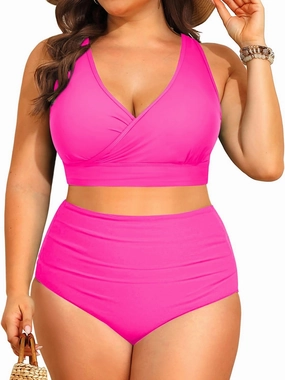 Tempt Me Plus Size High Waisted Bikini - Women Two Piece Swimsuit Tummy Control Bathing Suit 2025 Swimwear