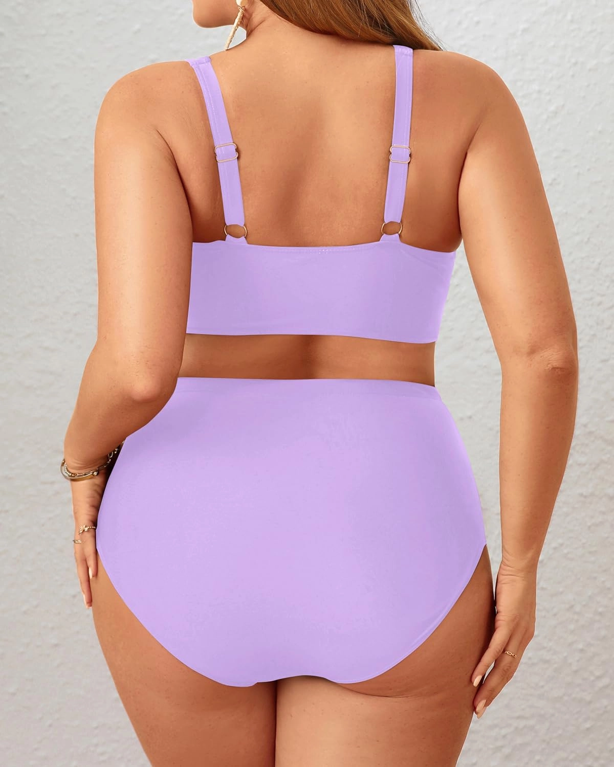 Tempt Me Plus Size Two Piece Swimsuit - High Waisted Bikini Set Tummy Control Bathing Suits for Women