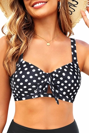 Tempt Me Women Bikini Tops Push Up Swim Top Front Tie Knot Bathing Suit Top Only