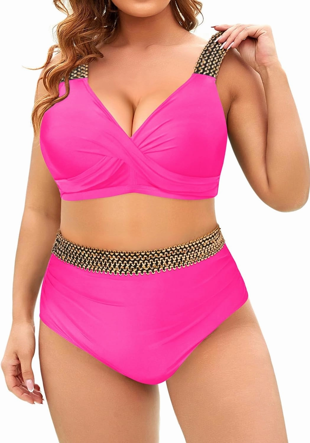 Tempt Me Women Plus Size High Waisted Bikini Set Two Piece Tummy Control Swimsuit