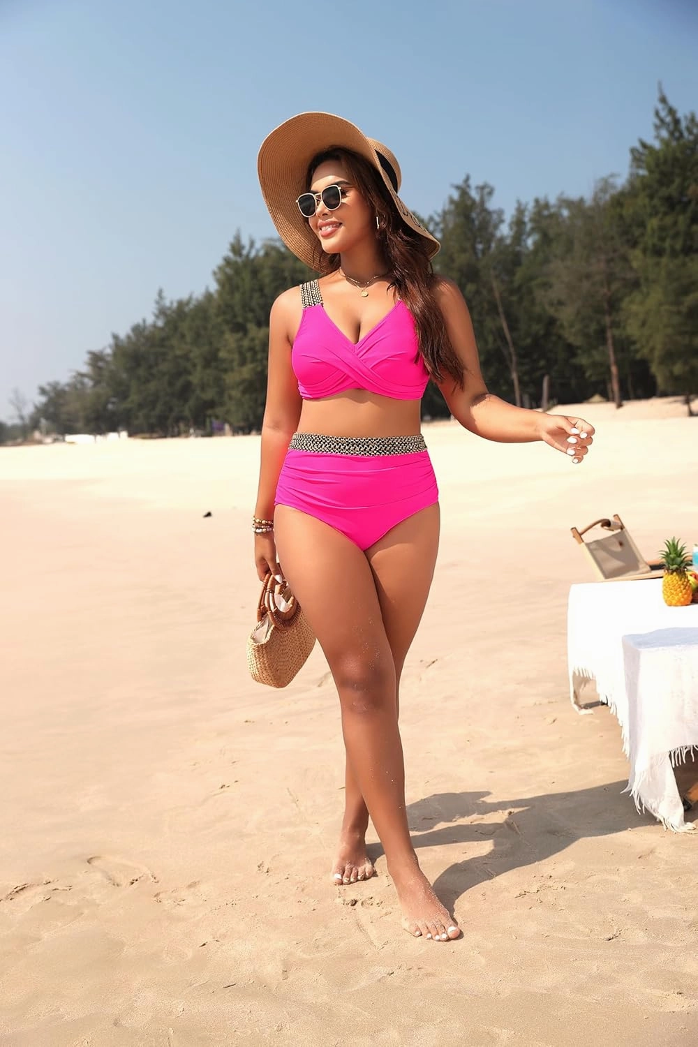 Tempt Me Women Plus Size High Waisted Bikini Set Two Piece Tummy Control Swimsuit