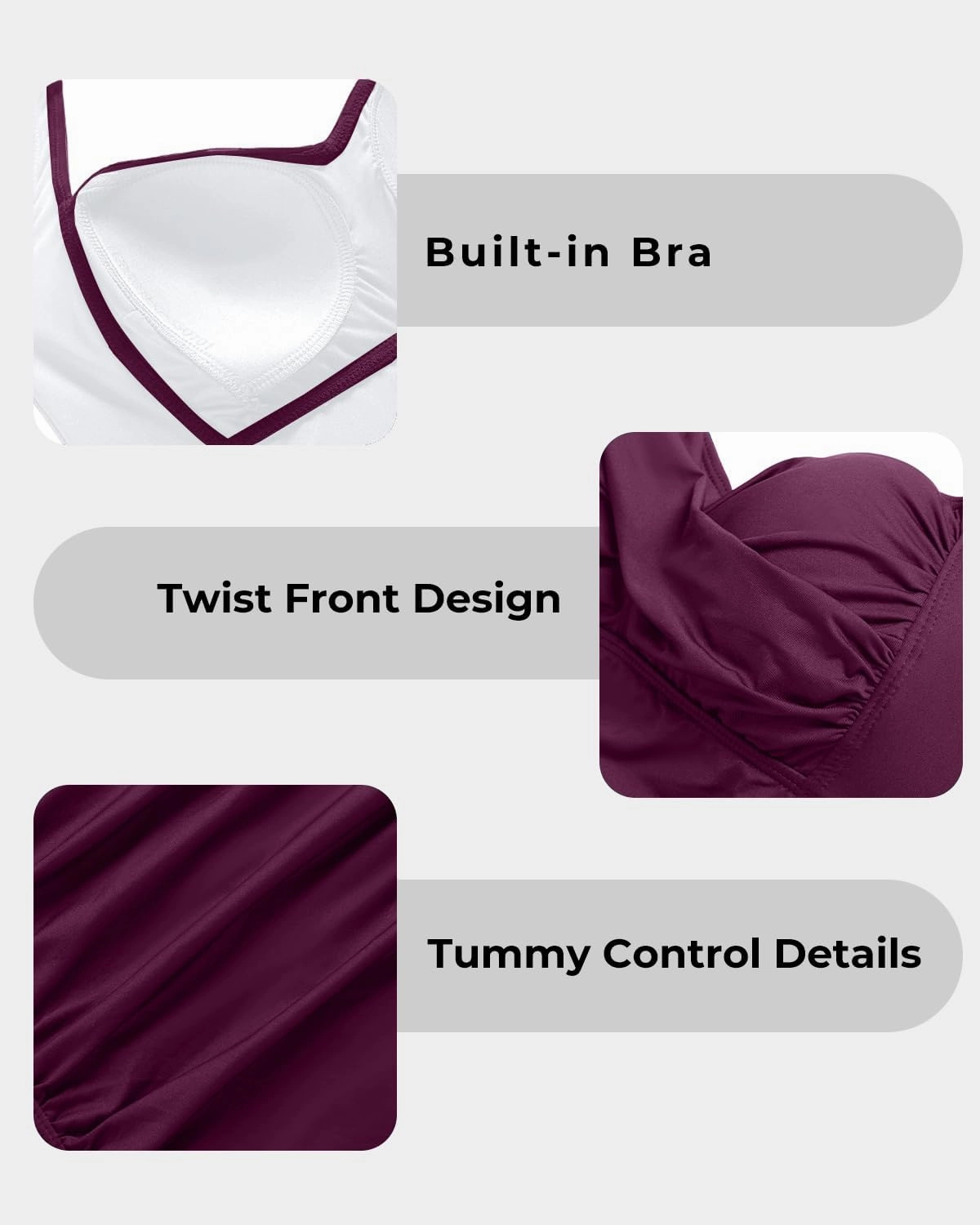 Tempt Me Women Tummy Control One Piece Swimsuits with Shorts Boyleg Retro Bathing Suit Halter Swimwear