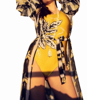 Teresa Beach Cover Up In White, Black, Gold