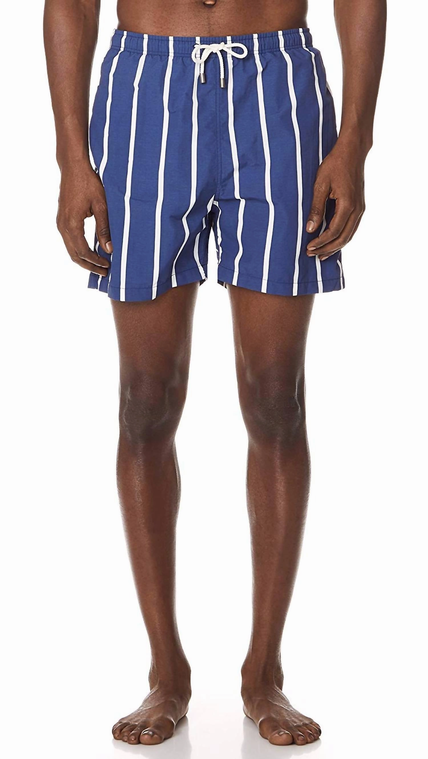 The Classic Drawstrings Swim Shorts Trunks In Bondi Slate Stripe