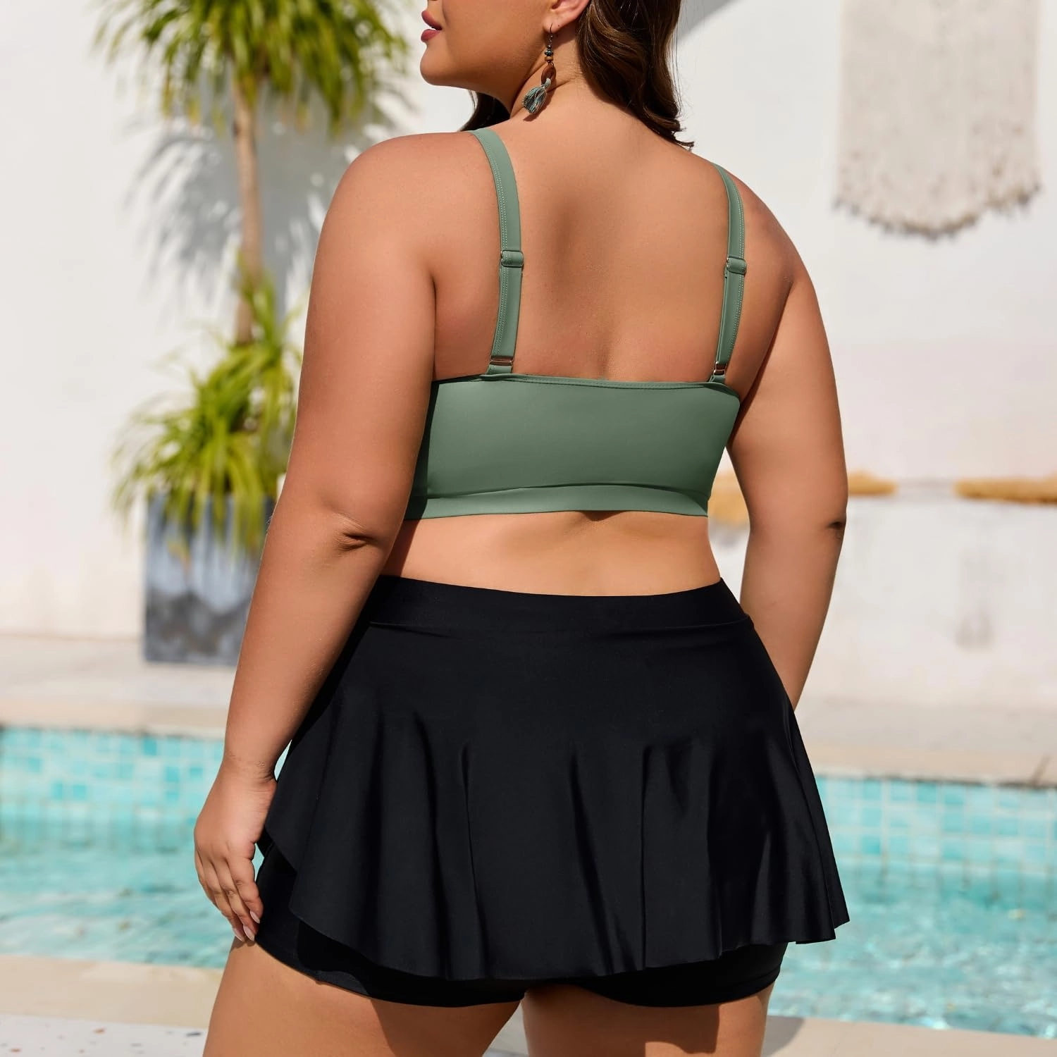 Theenkoln Womens Plus Size Bikini: Two Piece High Waisted Bathing Suit Sporty Modest Tummy Control Swimsuit