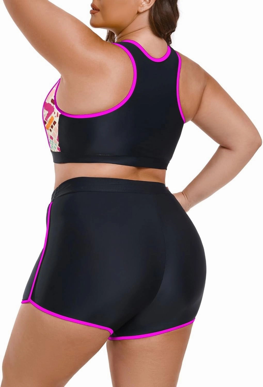 Theenkoln Womens Plus Size Bikini: Two Piece High Waisted Bathing Suit Sporty Modest Tummy Control Swimsuit