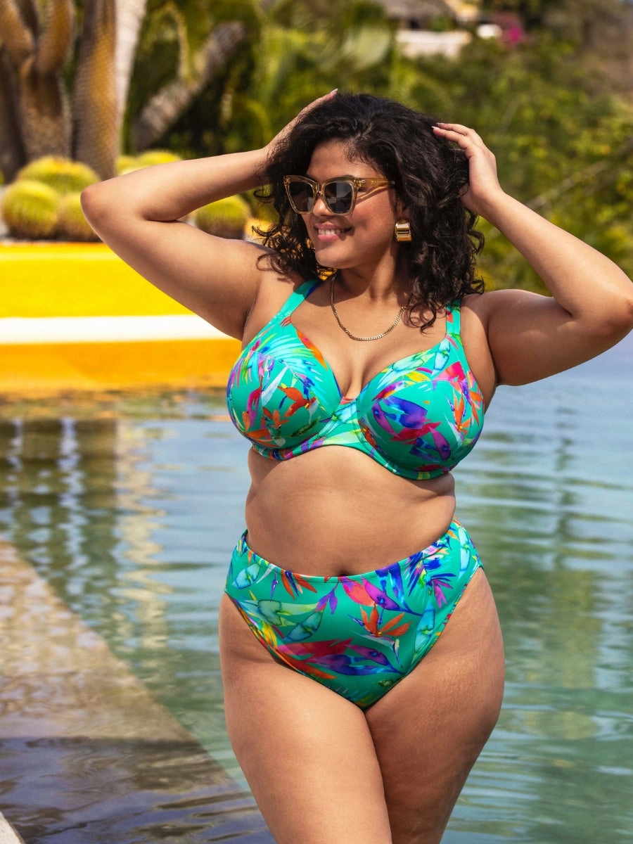 Toyama Tides Plunge Bikini Top - Jade