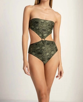 Trinkini One Piece Swimsuit In Green/black