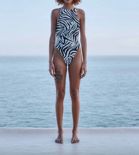 Twy Swimsuit In Bw Zebra