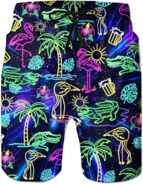 uideazone Men Swim Trunks Drawstring Elastic Waist Quick Dry Beach Shorts with Mesh Lining Swimwear Bathing Suits