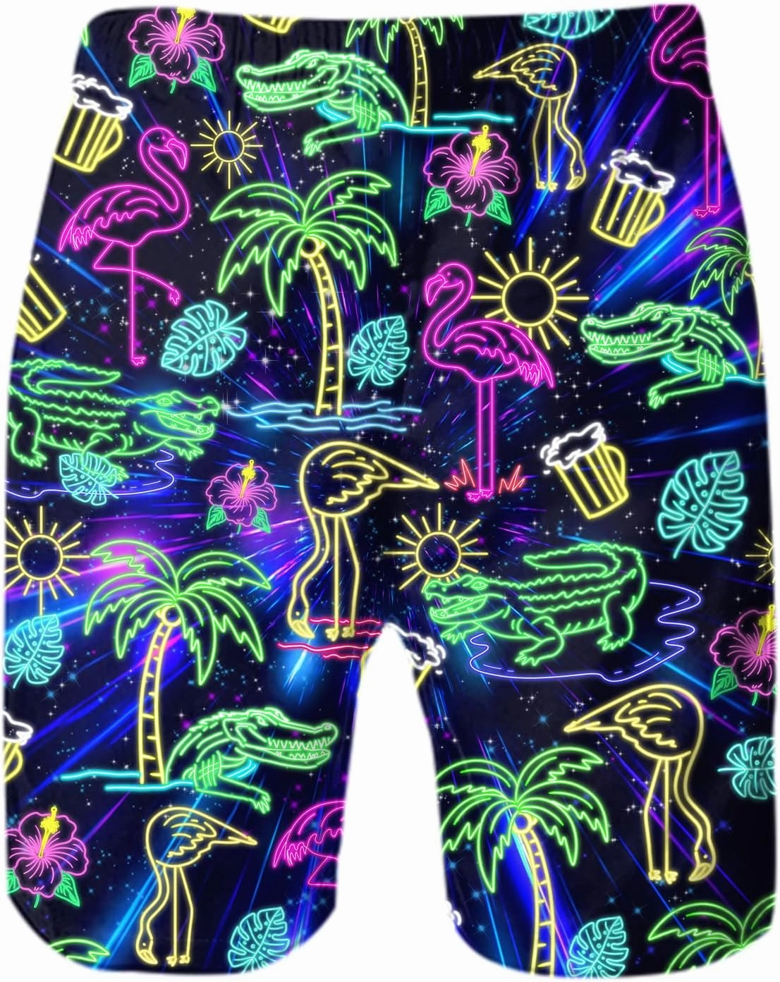 uideazone Men Swim Trunks Drawstring Elastic Waist Quick Dry Beach Shorts with Mesh Lining Swimwear Bathing Suits
