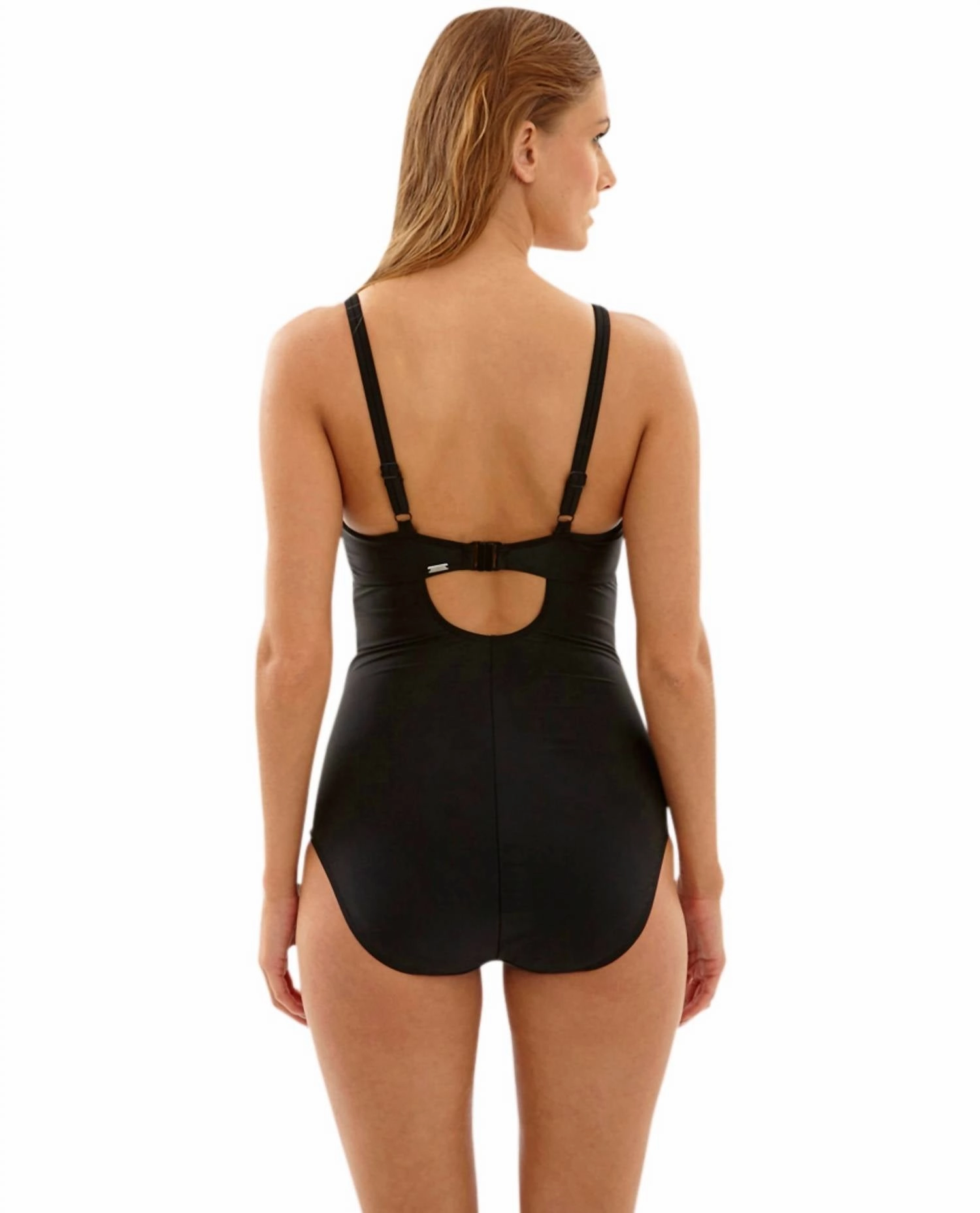 Underwire Balconnet One Piece Swimsuit - J-Cup In Black