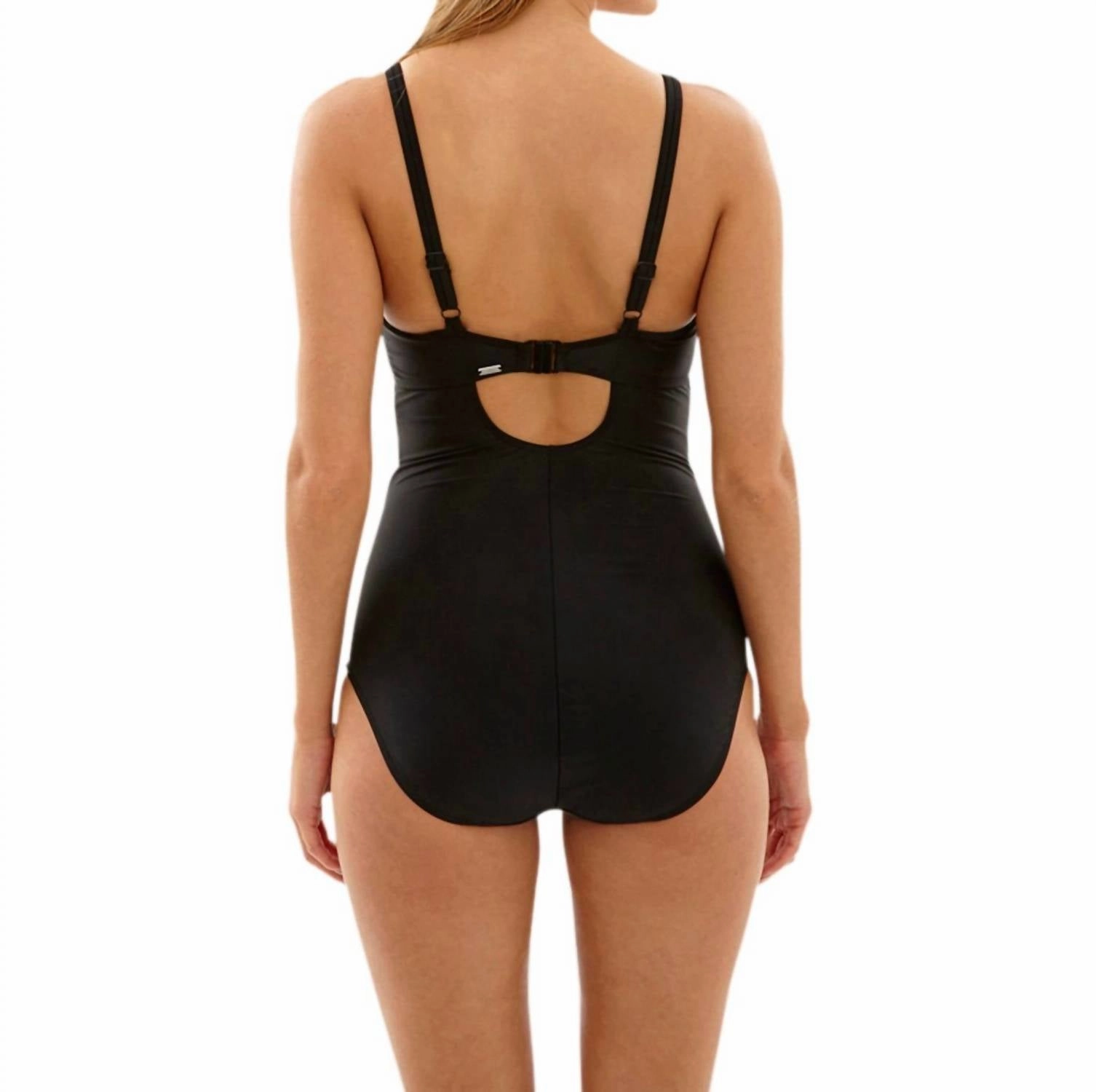 Underwire Balconnet One Piece Swimsuit - J-Cup In Black