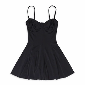 UNDERWIRE SWIM DRESS BLACK ONE-PIECE SWIMSUITS