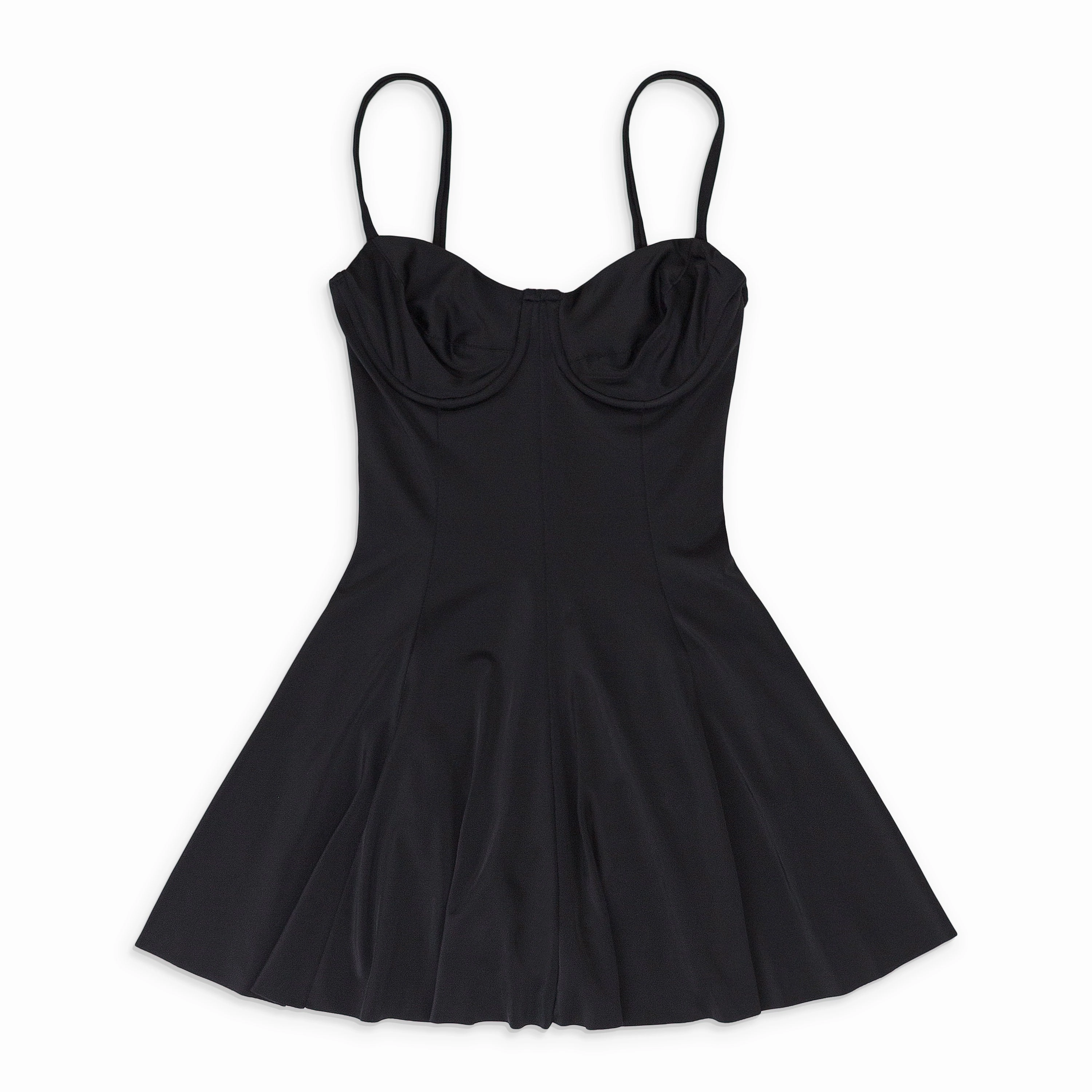 UNDERWIRE SWIM DRESS BLACK ONE-PIECE SWIMSUITS