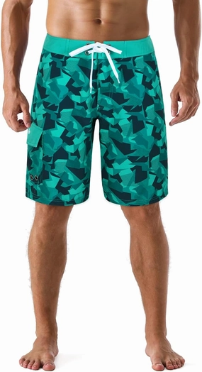 unitop Men's Bathing Board Trunks Beach Shorts Holiday Hawaiian Colorful Striped