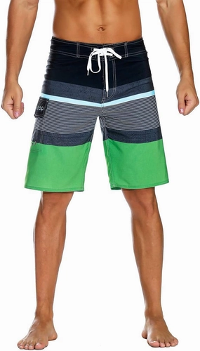 unitop Men's Bathing Board Trunks Beach Shorts Holiday Hawaiian Colorful Striped