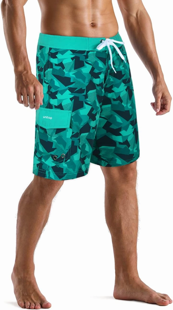 unitop Men's Bathing Board Trunks Beach Shorts Holiday Hawaiian Colorful Striped