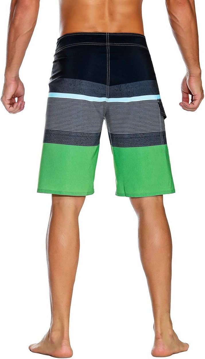 unitop Men's Bathing Board Trunks Beach Shorts Holiday Hawaiian Colorful Striped
