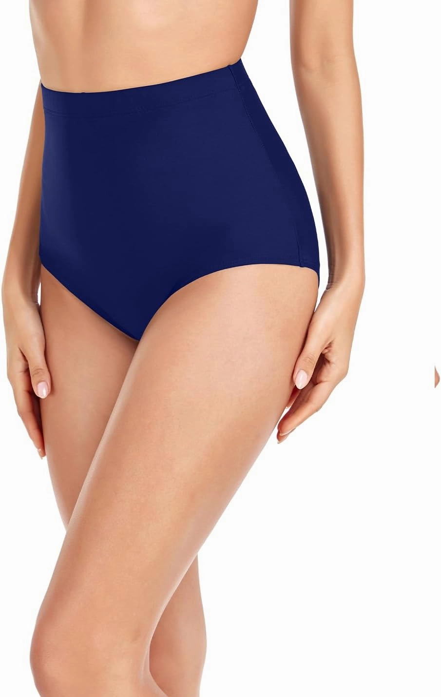 Upopby Women's High Waisted Swimsuit Bikini Bottoms Tummy Control Tankini Bottoms Swim Shorts Plus Size