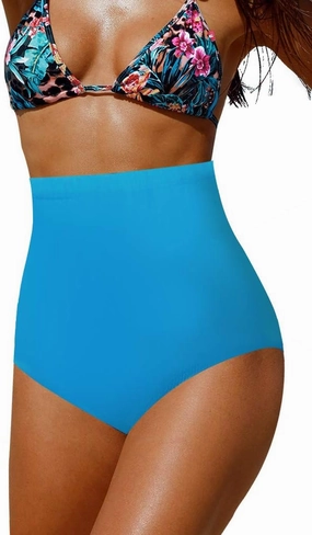Upopby Women's High Waisted Swimsuit Bikini Bottoms Tummy Control Tankini Bottoms Swim Shorts Plus Size