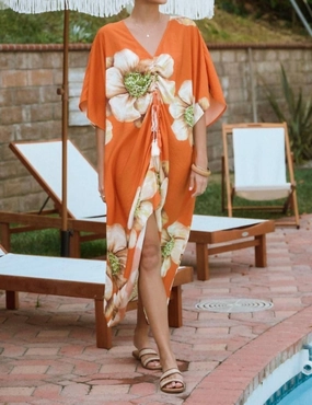 Vacation Flair Coverup In Burnt Orange