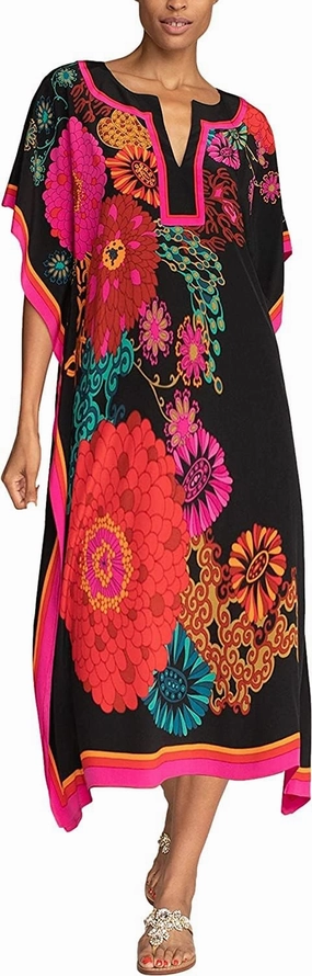 Venasha Womens Caftan Floral Print Kaftan Dress Short Sleeve Swimsuit Cover up Loungewear for Summer
