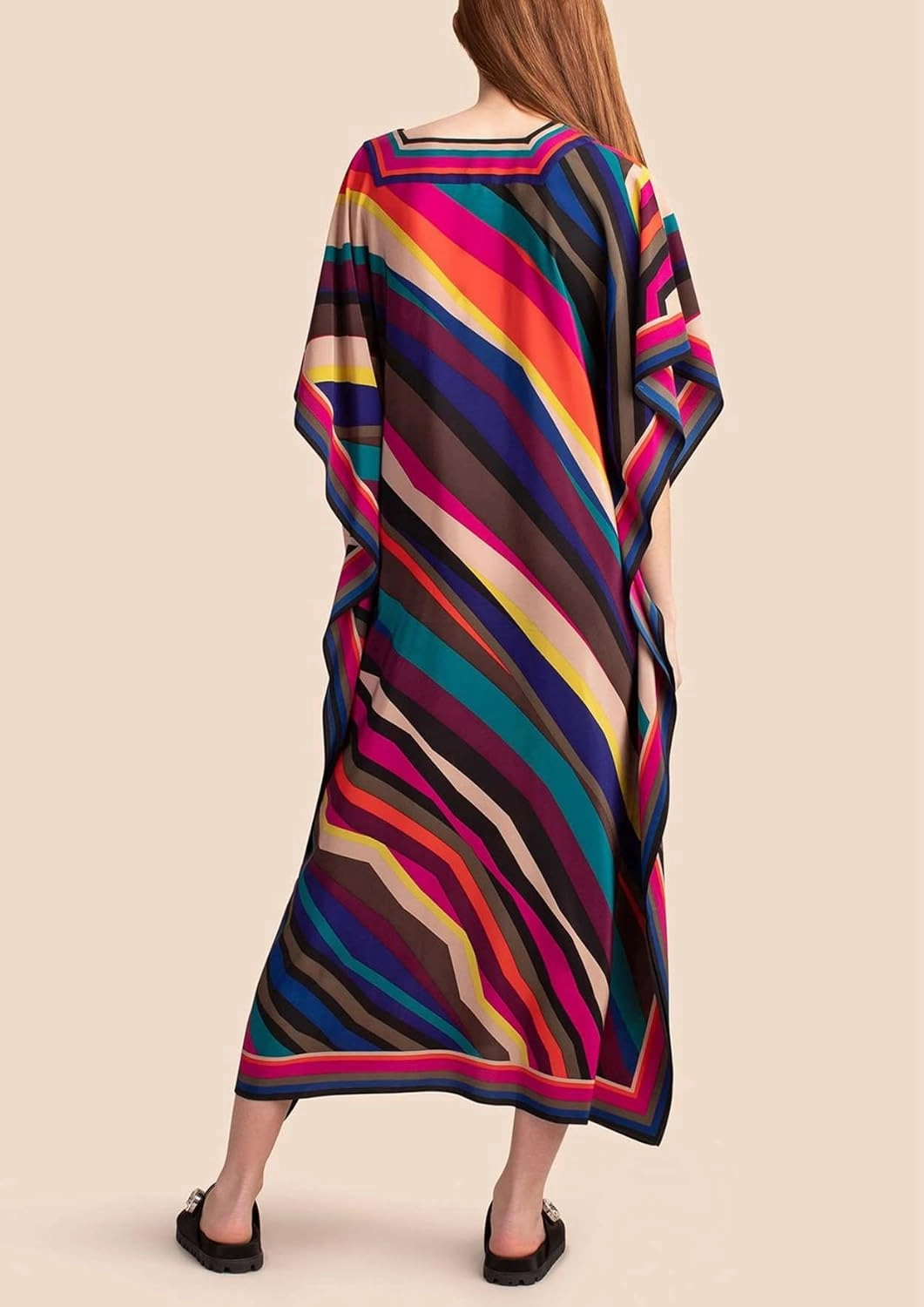 Venasha Womens Caftan Floral Print Kaftan Dress Short Sleeve Swimsuit Cover up Loungewear for Summer