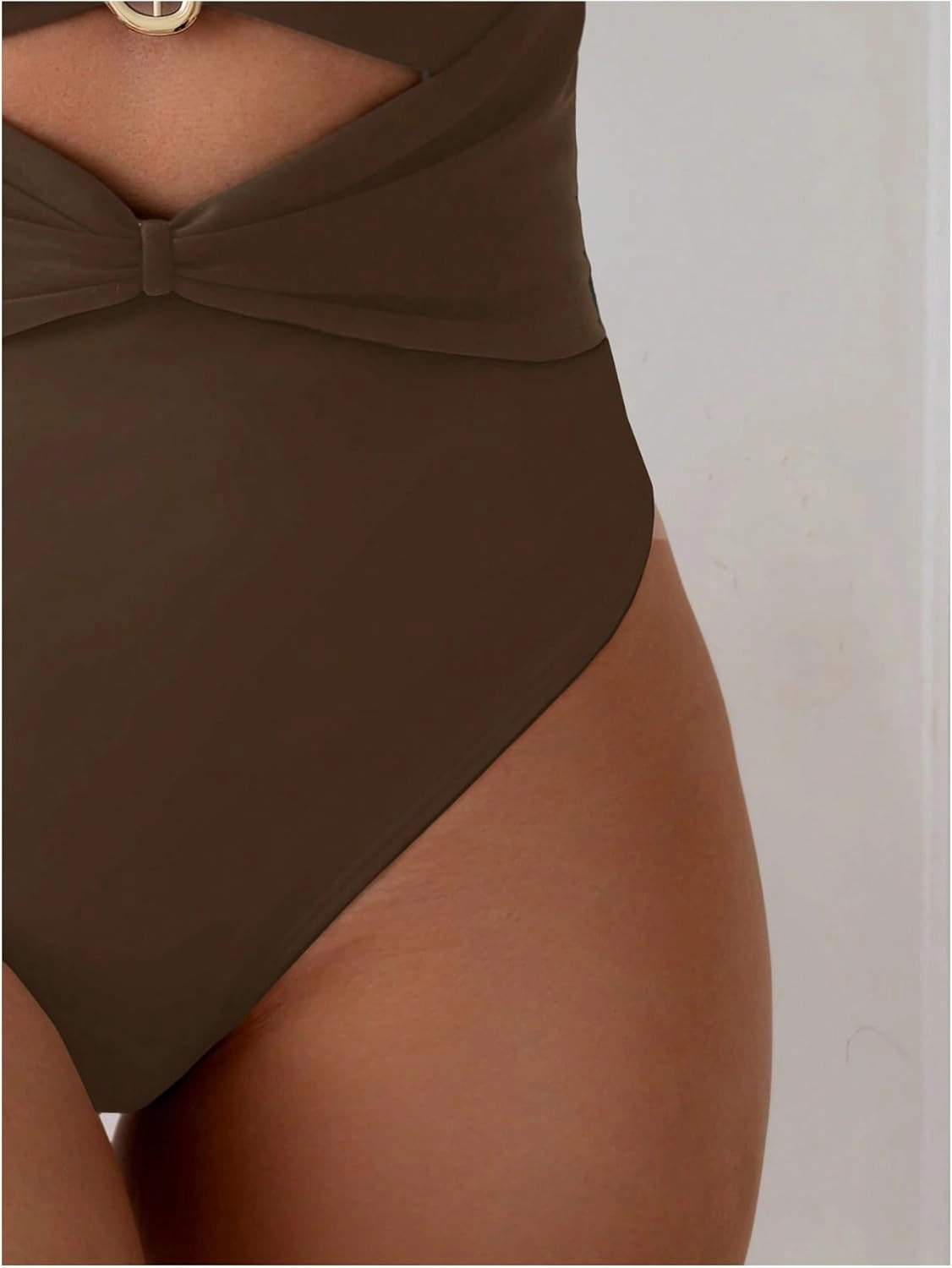 Verdusa Women's Cut Out One Piece Swimsuit Backless Halter Bathing Suit