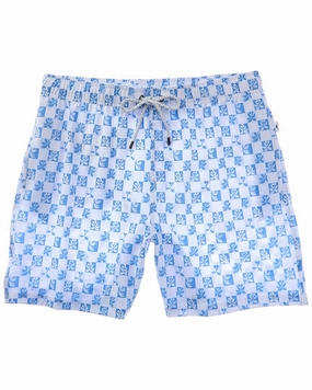 VINTAGE SUMMER Seersucker Stretch Volley Swim Trunk