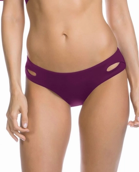 Virtue Keyhole Hipster Bikini Bottom In Raisin