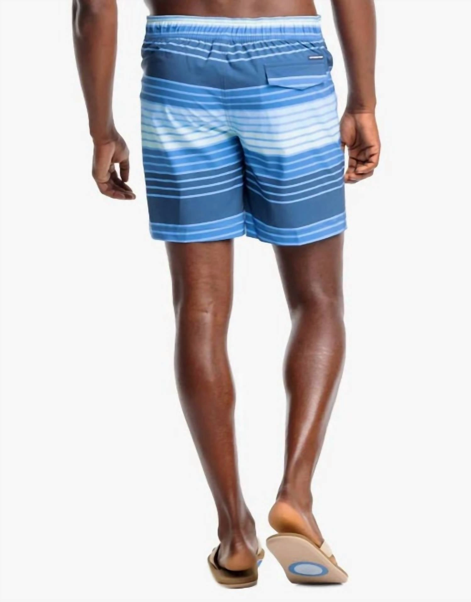 Wateree Stripe Water Short In Aged Denim