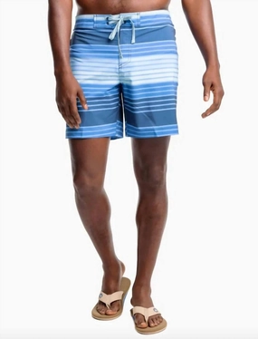 Wateree Stripe Water Short In Aged Denim