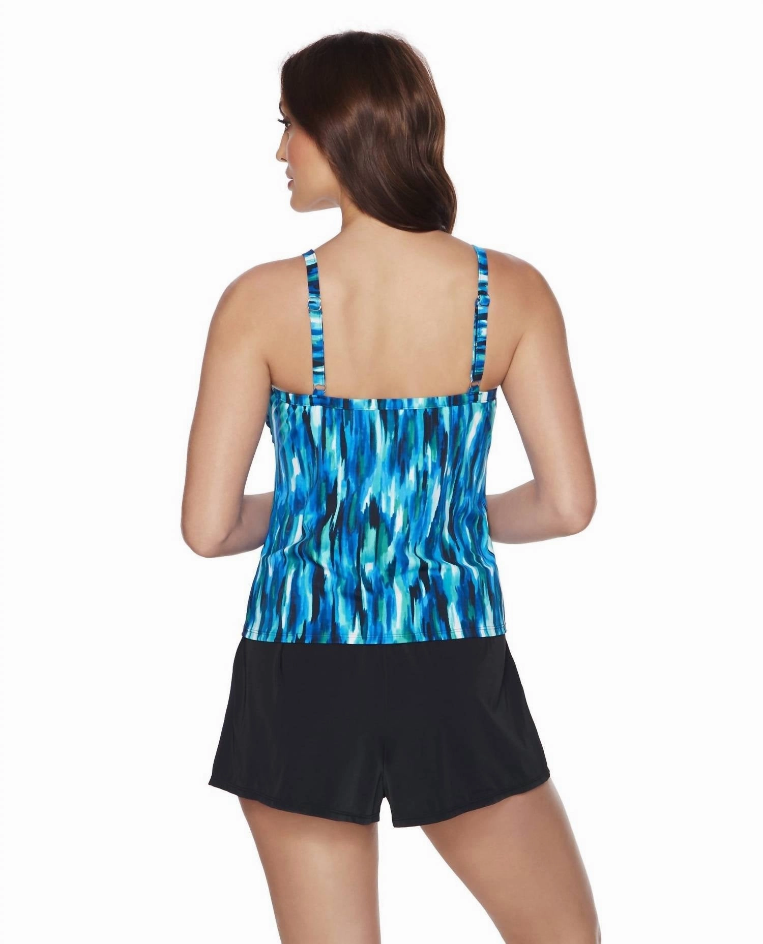 Waterfall Farrah Swim Romper In Blue
