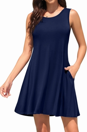 WEACZZY Women Summer Casual Swing T Shirt Dresses Beach Cover up Loose Dress