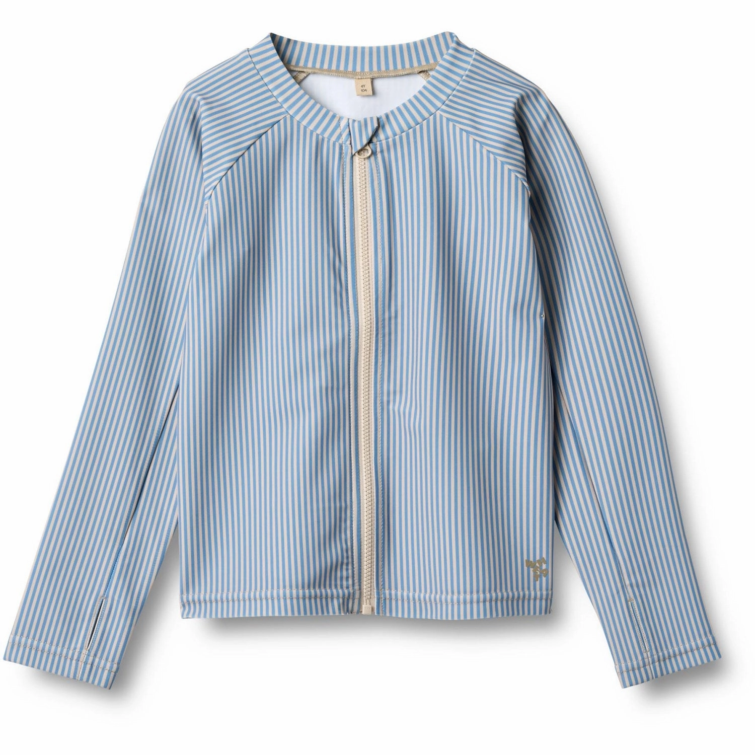 Wheat Blue Swim Stripe Swim T-Shirt L/S Zip Ada