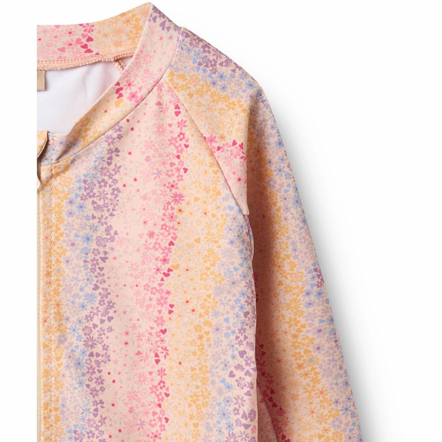 Wheat Multi Rainbow Swim T-Shirt L/S Zip Ada
