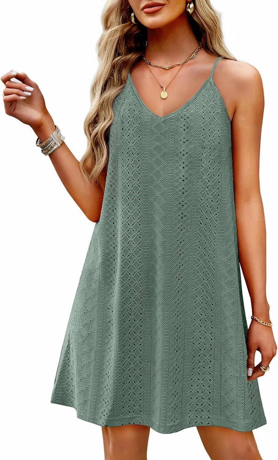 WIHOLL Swimsuit Cover Up for Women Crochet Hollow Out Summer V Neck Dresses 2025
