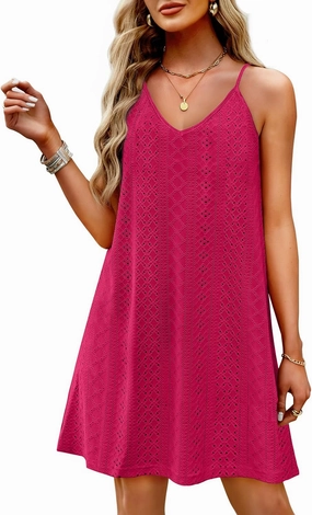 WIHOLL Swimsuit Cover Up for Women Crochet Hollow Out Summer V Neck Dresses 2025