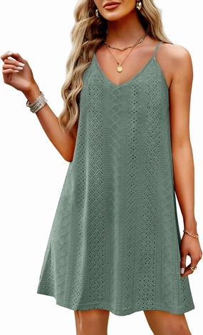 WIHOLL Swimsuit Cover Up for Women Crochet Hollow Out Summer V Neck Dresses 2025