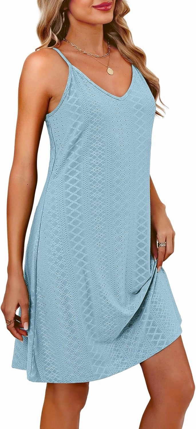 WIHOLL Swimsuit Cover Up for Women Crochet Hollow Out Summer V Neck Dresses 2025